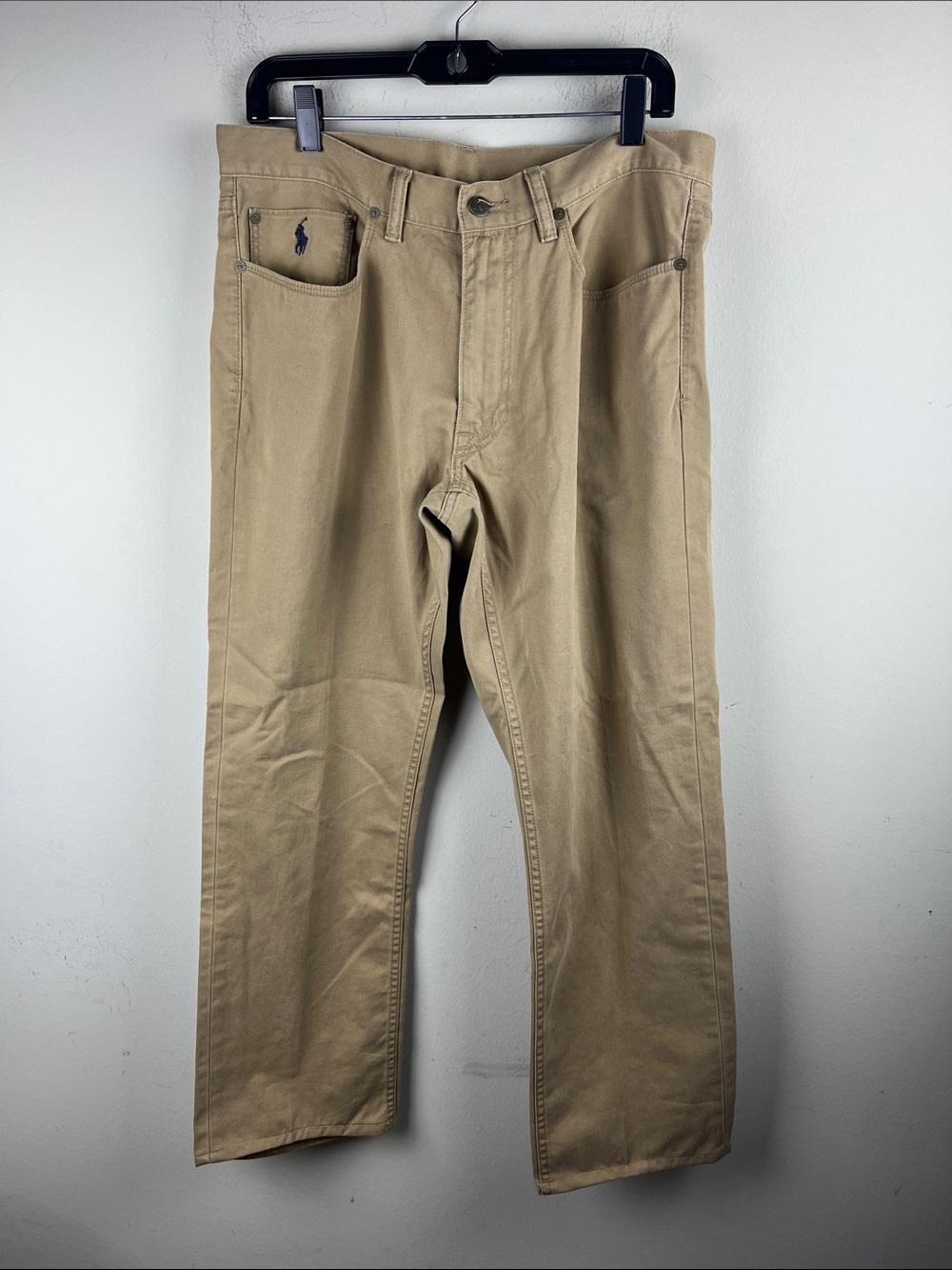 Polo Ralph Lauren Men's 33x30 Classic Khaki Straight Pants Chino Beige